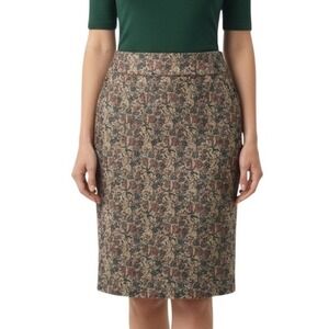 MARGARET M Stitch Fix Vanetta Pencil Skirt Brown & Merlot Floral Print NWT Large